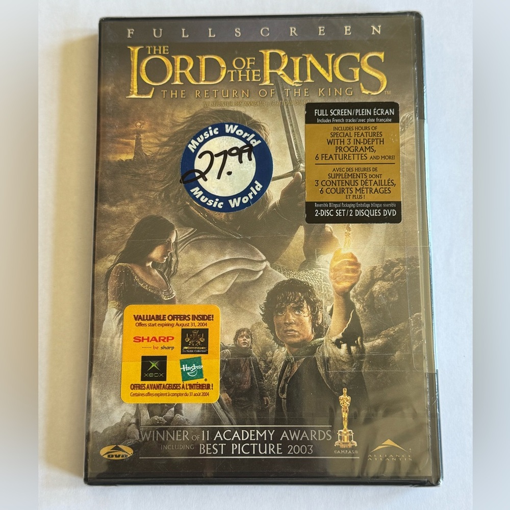 The Lord Of The Rings The Return Of The King / DVD 2004 / 2 Disc Edition / New